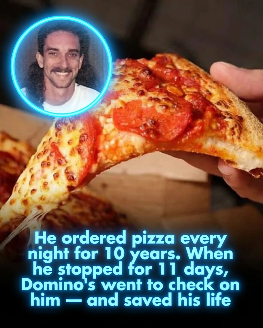 Rainmaker1973's tweet photo. Kirk Alexander was a regular Domino's customer in Salem, Oregon, who ordered pizza almost every nigh, often around midnight, for about 10 years. The staff at his local store knew his name, address, and usual order by heart. 

After he hadn't ordered for 11 days, the general manager, Sarah Fuller, and her team grew concerned (this was highly unusual for him). They sent a delivery driver, Tracey Hamblen, to check on his house. The lights were on and the TV was playing, but no one answered the door or phone. They called 911 for a welfare check.

Police found Kirk on the floor; he had suffered a stroke and was unable to reach his phone or call for help. He was rushed to the hospital and survived thanks to the timely intervention. The Domino's employees later appeared on Good Morning America and described him as "like family."