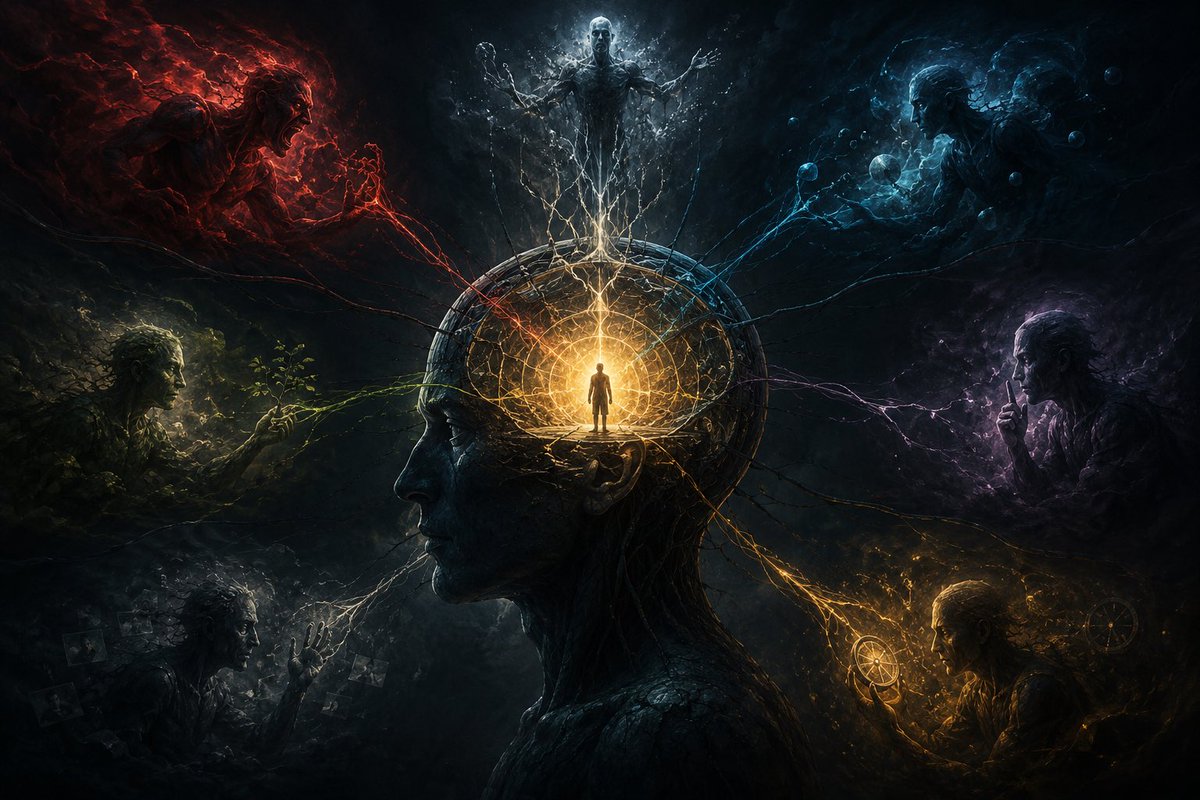 QuantumTumbler's tweet photo. Most theories of consciousness start by asking

“What is consciousness?”

But I think that might be the wrong place to begin.

A better question is

Why did consciousness evolve at all?

Evolution is ruthless. It doesn’t hand out expensive features for free, and the human brain is one of the most expensive things biology has ever built. It consumes roughly 20% of the body’s energy while being only a small fraction of its mass.

So what problem was worth that cost?

We’re often told consciousness evolved so we could perceive the world. But perception alone doesn’t explain it. Plenty of systems process information. Plenty of organisms respond to their environment.

What makes consciousness different?

Maybe its real purpose was never perception.

Maybe it was arbitration.

Think about what is happening inside your mind at any given moment.

Hunger wants one thing. Fear wants another. Curiosity wants another. Memory says be careful. Opportunity says take the risk. Social pressures pull one way. Survival instincts pull another.

A simple organism can run separate programs.

A sufficiently complex organism can’t.

At some point there are too many competing demands, too many conflicting priorities, too many internal voices pulling in different directions. Something has to force a decision. Something has to turn thousands of competing signals into a single action.

Maybe that’s what consciousness actually is.

Not a substance.

Not a soul.

Not some mysterious force floating above physics.

A negotiation.

A continuously updated agreement between competing parts of the same system.

And here’s the part that keeps bothering me

The moments when we feel most conscious are often the moments of greatest internal conflict.

When we’re choosing.

Doubting.

Reflecting.

Struggling.

Trying to reconcile incompatible possibilities.

Maybe that’s not a coincidence.

Maybe that’s the feature.

Maybe consciousness is what happens when a sufficiently complex system has to maintain coherence while everything inside it is trying to pull it apart.

If that’s true, then the payoff was never seeing the world.

The payoff was remaining unified within it.

Not perception.

Coherence.

Not understanding reality.

Not being torn apart by it.

And perhaps everything we call experience beauty, pain, love, wonder, meaning, even the redness of red 
is simply what that ongoing act of self-coherence feels like from the inside.
