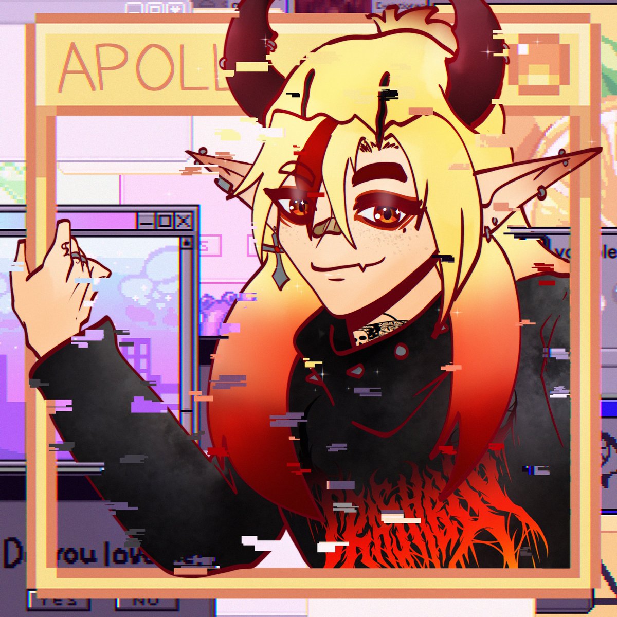 hincaru's tweet photo. I tried to mimic my high school art style but idk if I can do it anymore 😔🙏

 #Apollustration https://t.co/HKclybrFJ8