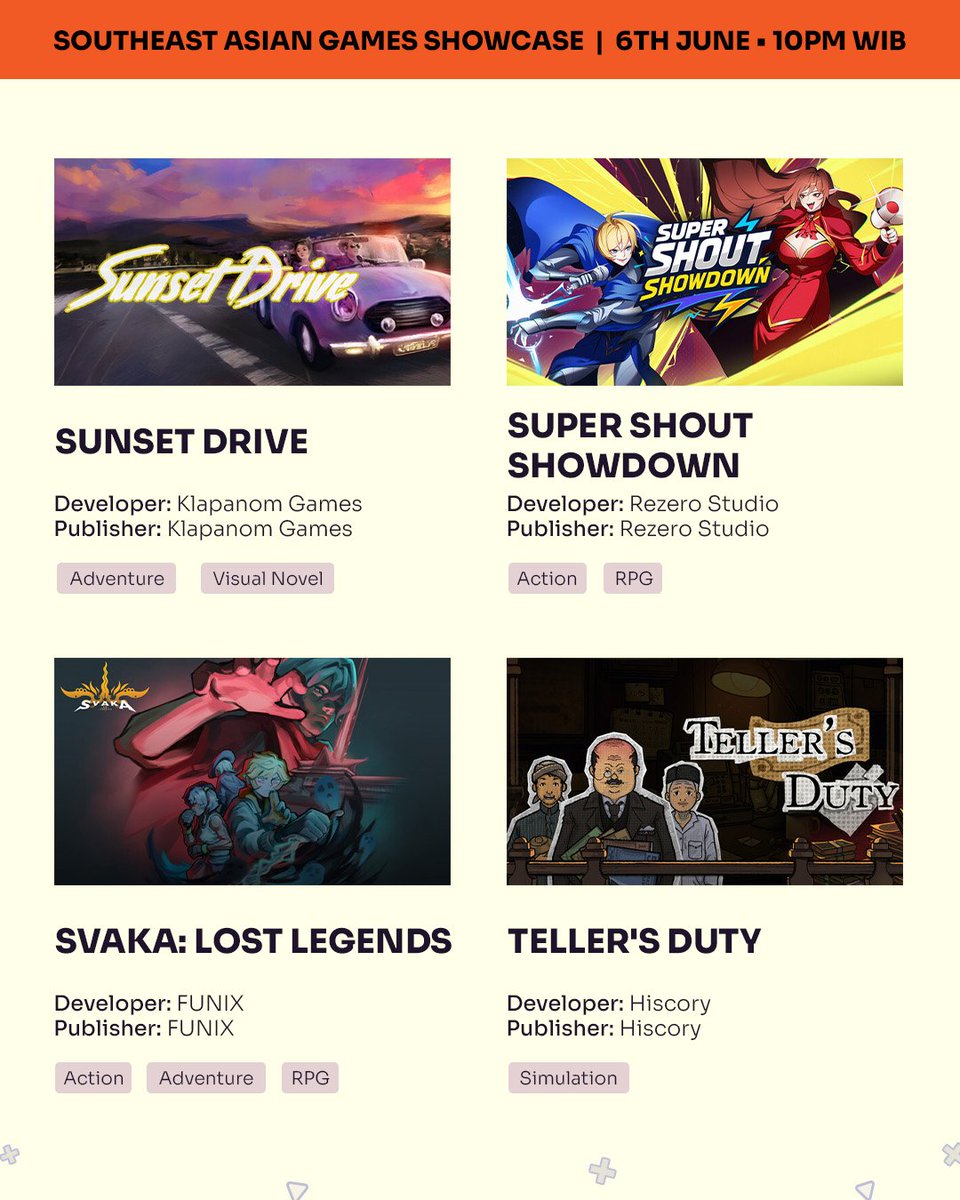 gamesfromID's tweet photo. Sunset Drive
https://t.co/Pp60BgezNt

Super Shout Showdown
https://t.co/r8bahuh9iY

SVAKA: Lost Legends
https://t.co/OtA9mOTk0M

Teller's Duty
https://t.co/MTcq6WXgrU https://t.co/GwB15Ds5Gw