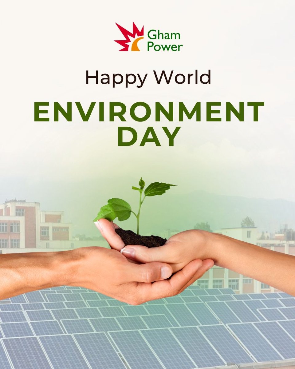 ghampower's tweet photo. When the sun powers our homes, farms, and industries, it also powers a greener tomorrow. Let's choose energy that protects our planet. ☀️🔋🌍

Happy World Environment Day! 🌳
Inspired by Nature. For Climate. For Our Future. 🌻 https://t.co/S2E4uK9tdZ