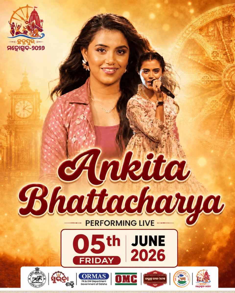 Mahotsav2026's tweet photo. 💥 Live Today 💥

The excitement continues at Chatarpur Mahotsav!

Join us tonight for a special evening with Singer Ankita Bhattacharyya , bringing charm and energy to the celebration. ✨🎭

Be there and make the evening memorable!

#Chatarpurmahotsav2026 https://t.co/w0fWb06RP1