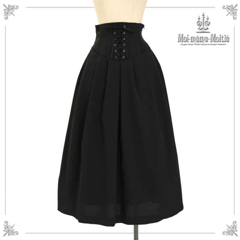 発売中】残り1点 ○コルセットタックロングスカート（黒） 26,400 JPY
