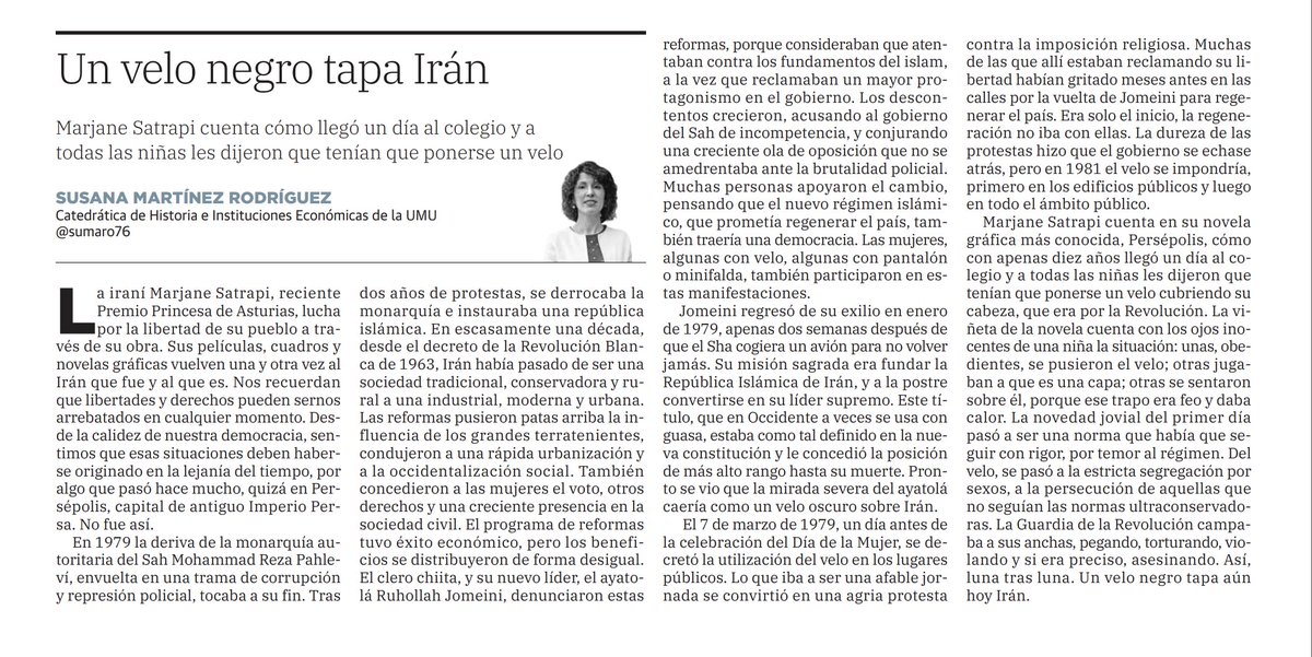 sumaro76's tweet photo. Marjane Satrapi, in memoriam. Comparto una d mis antiguas columnas en @laverdad_es 

https://t.co/z0t9OyauTx https://t.co/Z6X3L7Fuje