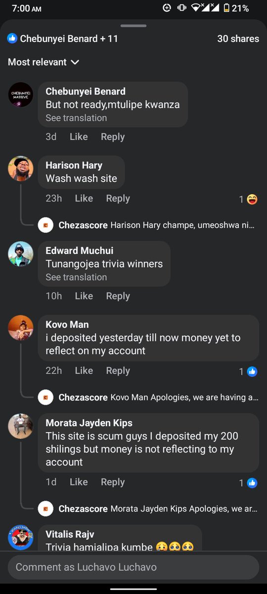 bchavodo's tweet photo. On the same, people have complained of not being paid on facebook,they don't pick up our calls. https://t.co/3xFJULTQtK