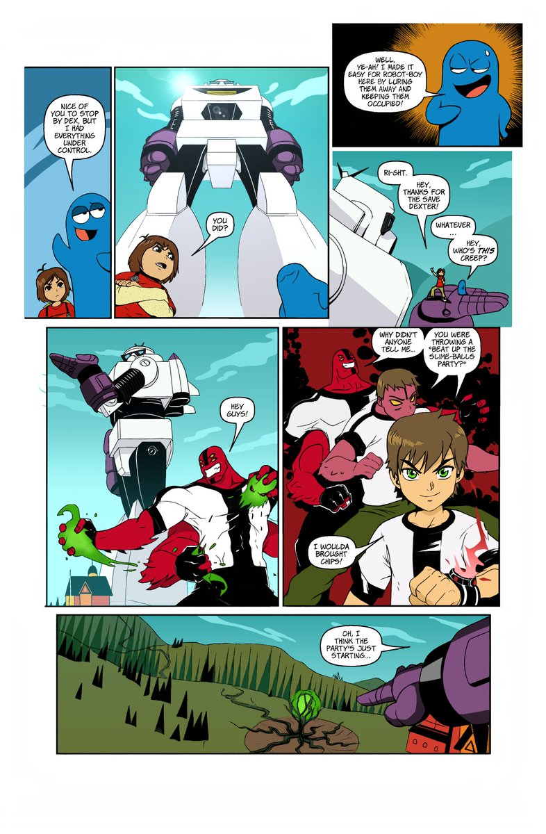 Gh0stFactory's tweet photo. Worlds Collide: page 10
As Dexter lends a hand, a certain someone lends four more!
#FusionFall #CartoonNetwork https://t.co/5pxCbaQdpk