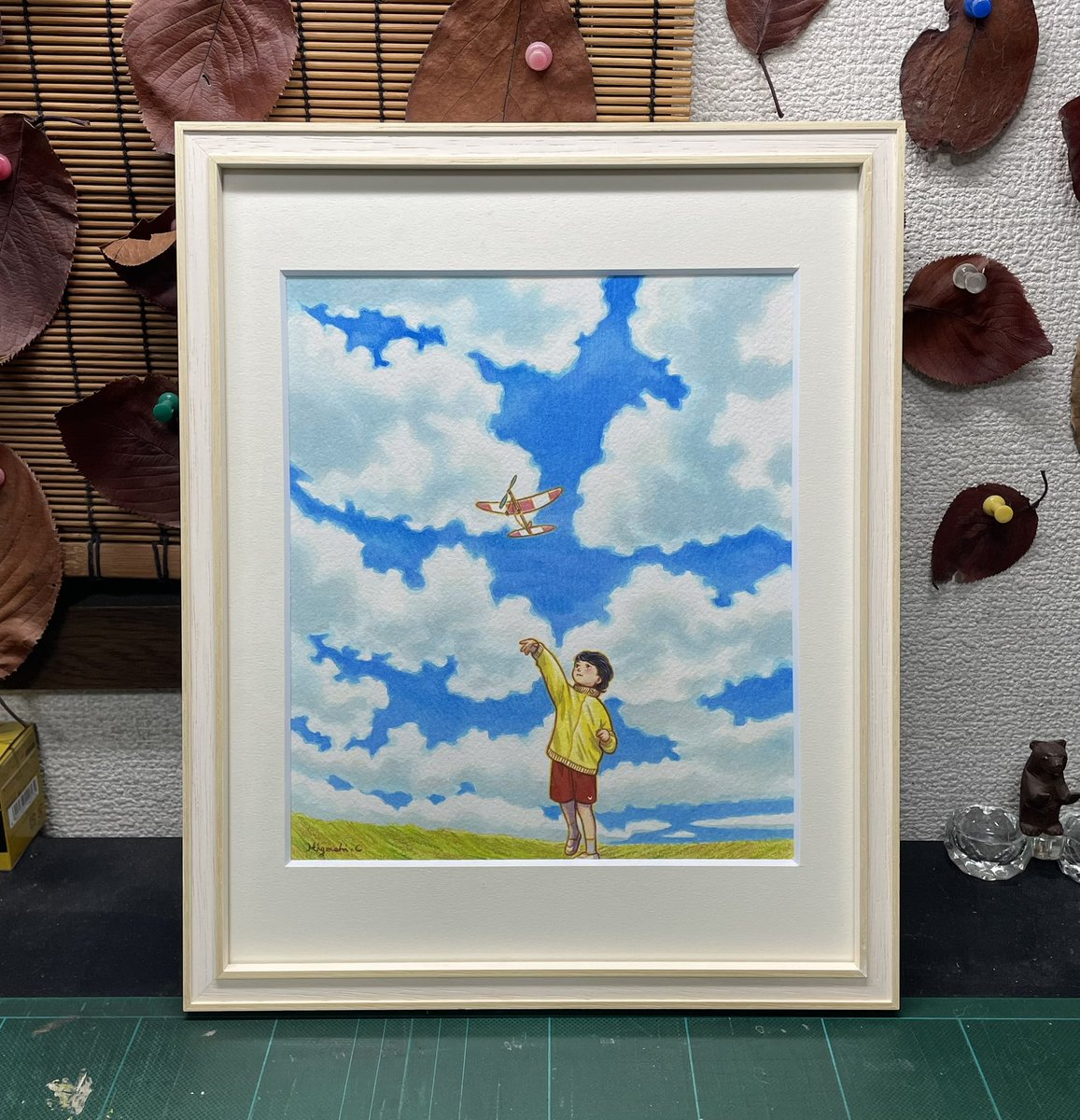 HigashiChikara's tweet photo. 明日からビリケン商会開店50周年記念展の後期が始まります。
テーマが「おもちゃ」なので僕は子どもの頃に作ったプロペラ飛行機を描きました。

後期
6\6−6\21
月火休み
12:00−19:00
ビリケンギャラリー

他にも沢山の作家が参加しているので、
ぜひご覧ください！ https://t.co/PvPJTZJkgN