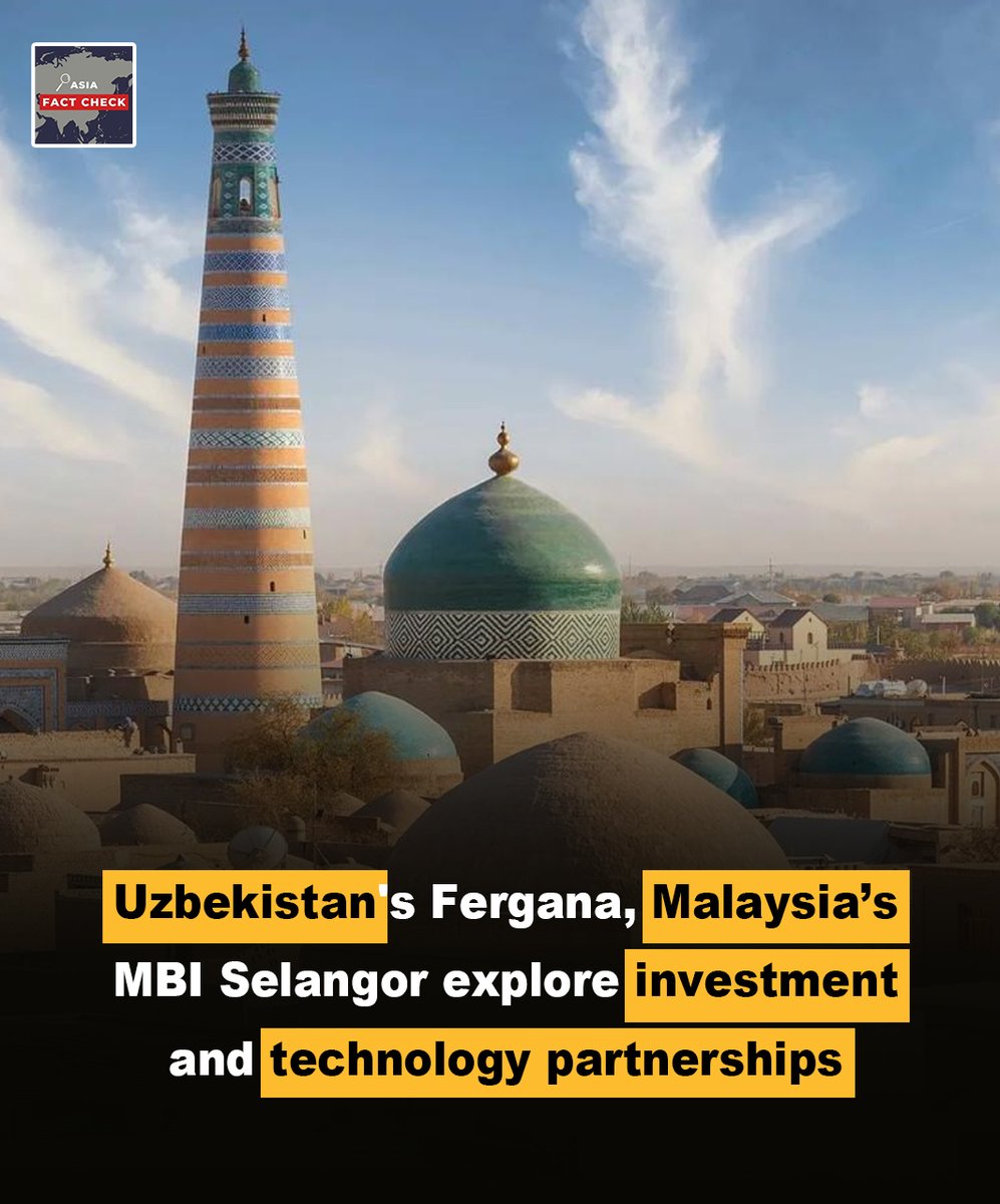 AsiaFactCheck's tweet photo. Uzbekistan’s Fergana region and Malaysia’s MBI Selangor are exploring new investment and technology partnerships as Central Asia deepens engagement with Southeast Asian economies. Regional cooperation in digital innovation, manufacturing, and industrial modernization is rapidly reshaping Eurasian economic networks.
#Uzbekistan #Ferganaregion #Malaysia #SoutheastAsianEconomies #RegionalCooperation #DigitalInnovation #Manufacturing #IndustrialModernization #EurasianEconomic #Networks