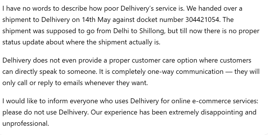 anujd82's tweet photo. @delhivery I need my shipment back or refund if you lost the shipment.@help_delhivery @jagograhakjago @cunsumer Tracking is-304421054 https://t.co/Vp9OyAMi2w