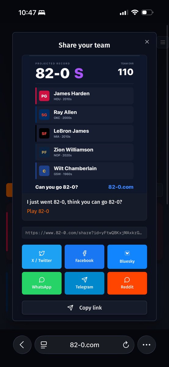 CobySherlock's tweet photo. I honestly can’t believe this is 82-0 but I’ll take it! @NBA @stoolpresidente https://t.co/NKheUBEiEo