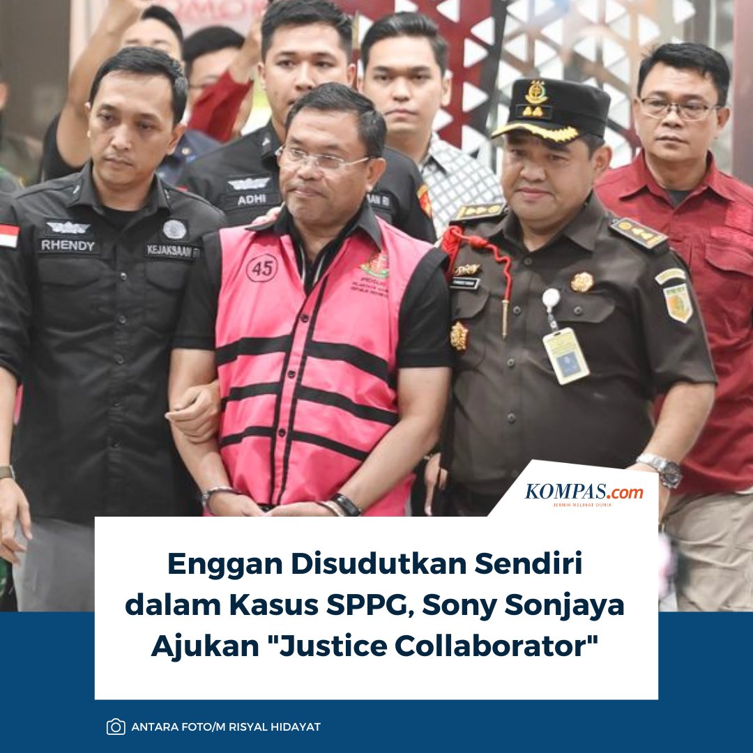 kompascom's tweet photo. Baca selengkapnya: https://t.co/c8VlfEXHoo

Eks Wakil Kepala BGN Sony Sonjaya memutuskan mengajukan diri sebagai justice collaborator dalam kasus dugaan korupsi SPPG. Menurut pengacaranya, Krisna Murti, Sony enggan disudutkan sendirian.

~MS #BGN #MBG #SonySonjaya https://t.co/MK5EED8COt