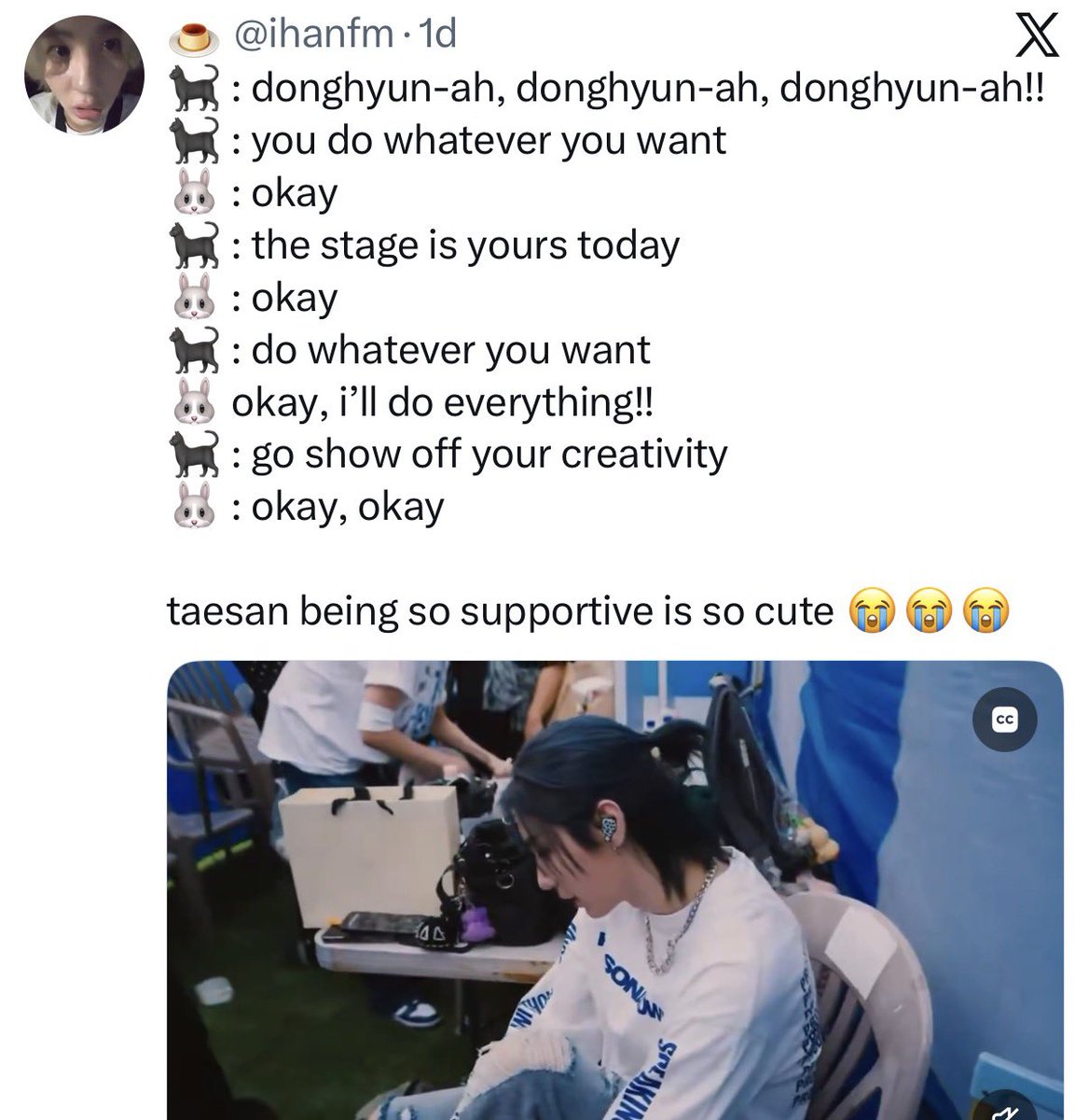 seronode's tweet photo. when you’re in a “loving leehan” competition but han taesan is your main opponent. you will automatically loses https://t.co/SQvs4mxGBw
