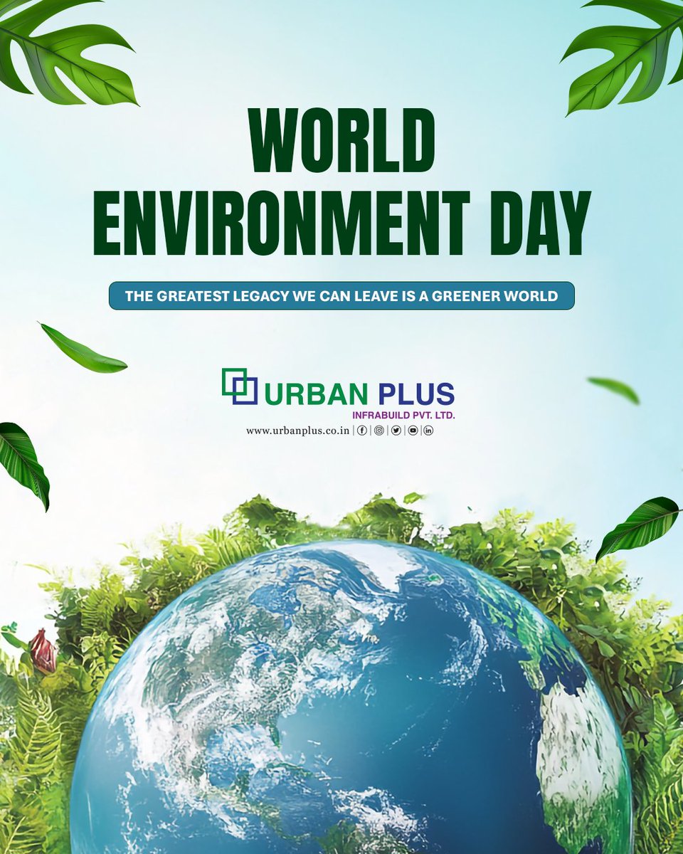 UrbanPlus's tweet photo. 🌍 World Environment Day 🌿
The future we build depends on the planet we protect.
Every tree planted, every resource conserved, and every conscious choice made today contributes to a greener tomorrow.
#WorldEnvironmentDay #GoGreen #Sustainability #EnvironmentFirst #UrbanPlus https://t.co/ALWFjIYI4j