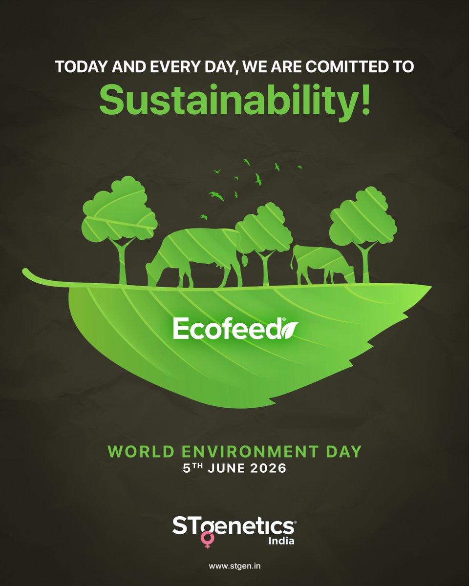 StgeneticsI's tweet photo. Committed to better genetics, healthier herds, and a better tomorrow. 💚

Through innovations like #EcoFeed® gender-sorted semen, we're helping producers advance sustainability while building the future of dairy.

#WorldEnvironmentDay #STgeneticsIndia #Ultraplus #BetterGenetics https://t.co/7pobeR1nOD