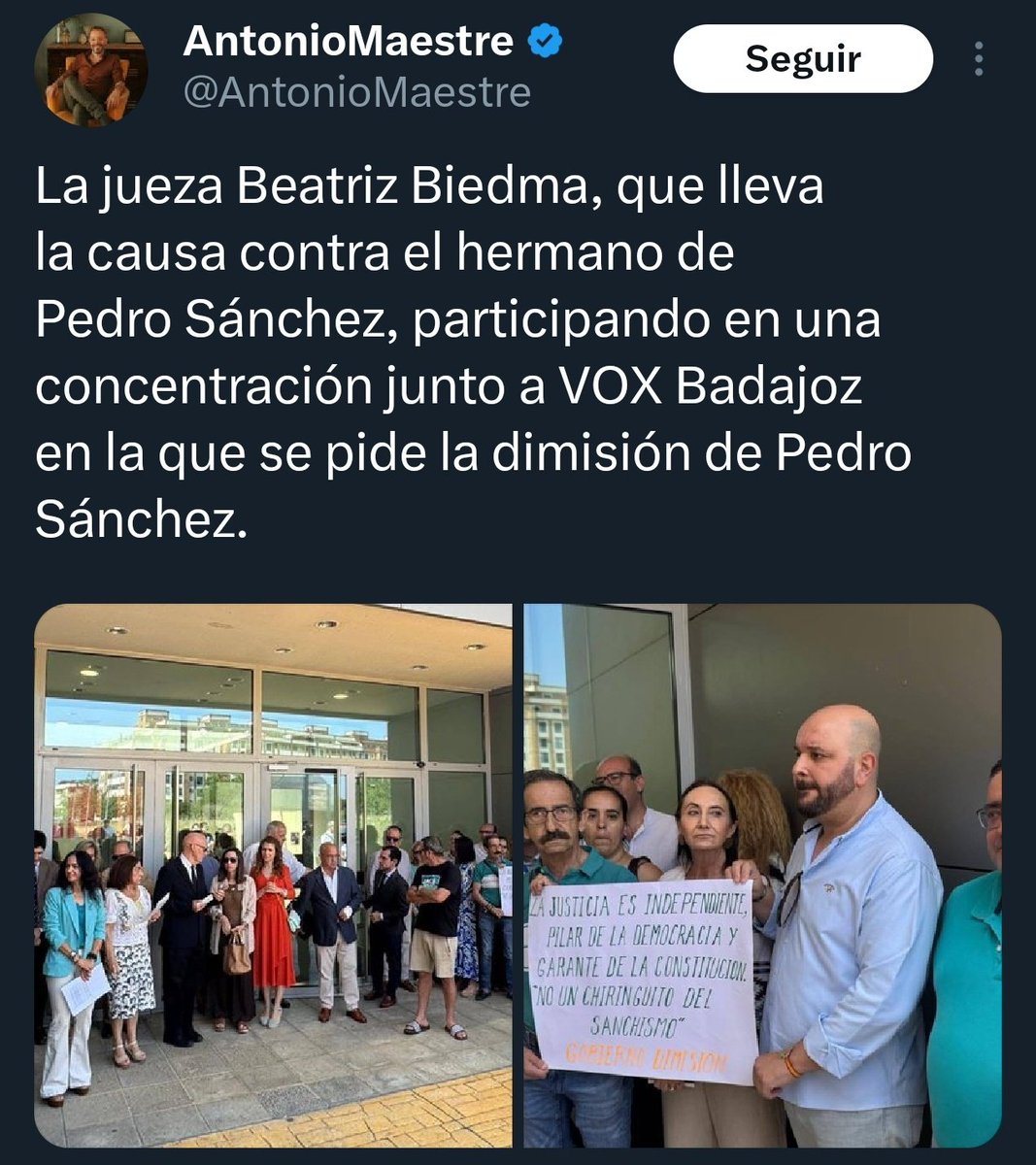 dchopenawer's tweet photo. No era una concentración de Vox, sino un paro de 10 minutos convocado por las asociaciones judiciales y fiscales contra la reforma del Gobierno en el acceso a la judicatura.

Por dignidad, lo mejor sería borrarlo, pero conociendo tú historial estoy seguro de que no lo harás. https://t.co/RS6bwDD4kX