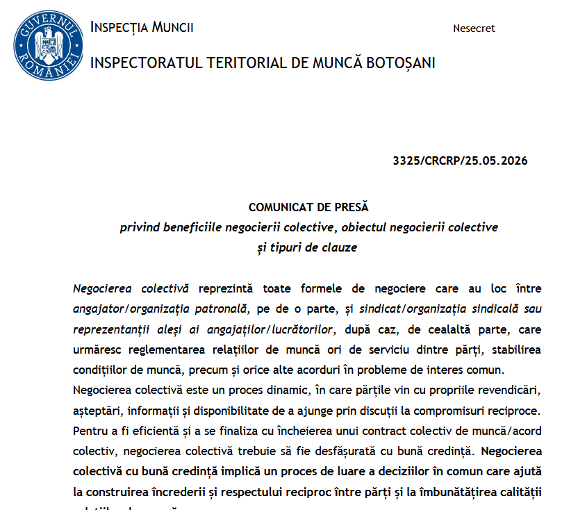 expertcontabil's tweet photo. ITM (oficial 2026) - beneficiile negocierii colective, obiectul negocierii colective și tipuri de clauze - https://t.co/7YfPdaXZoQ https://t.co/MHNtQ0PlBk