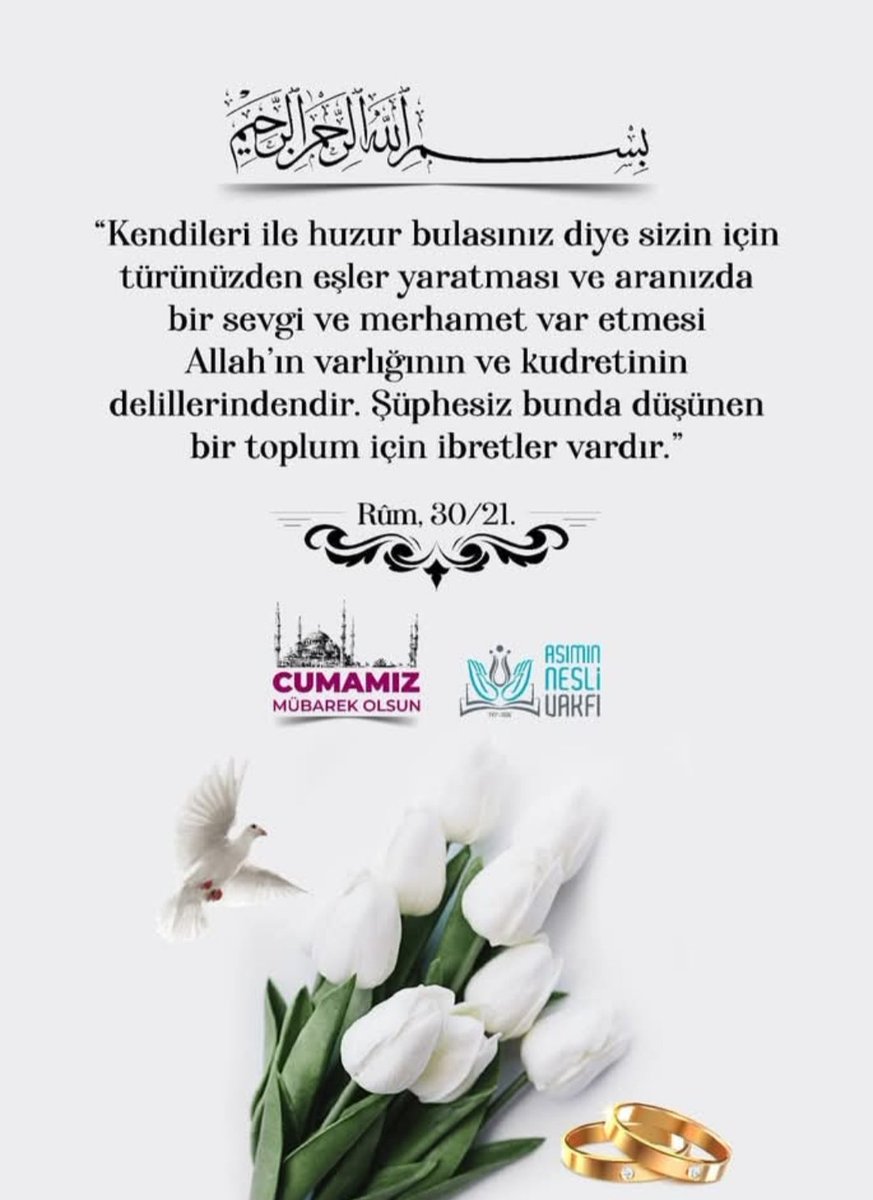 HuseyinBasargan's tweet photo. "Nikâh Benim Sünnetimdir.
Kim benim sünnetimden yüz
çevirirse benden değildir.
Tirmizi, Radâ 10

Mümin bir kimse Mümine olan eşine
nefret beslemesin; çünkü onun bir
huyunu beğenmese de hoşlanacağı
bir HUYU mutlaka vardır.
Hz. Muhammed (sav)🥀

Hayırlı Cumalar https://t.co/n9ngl8Vive