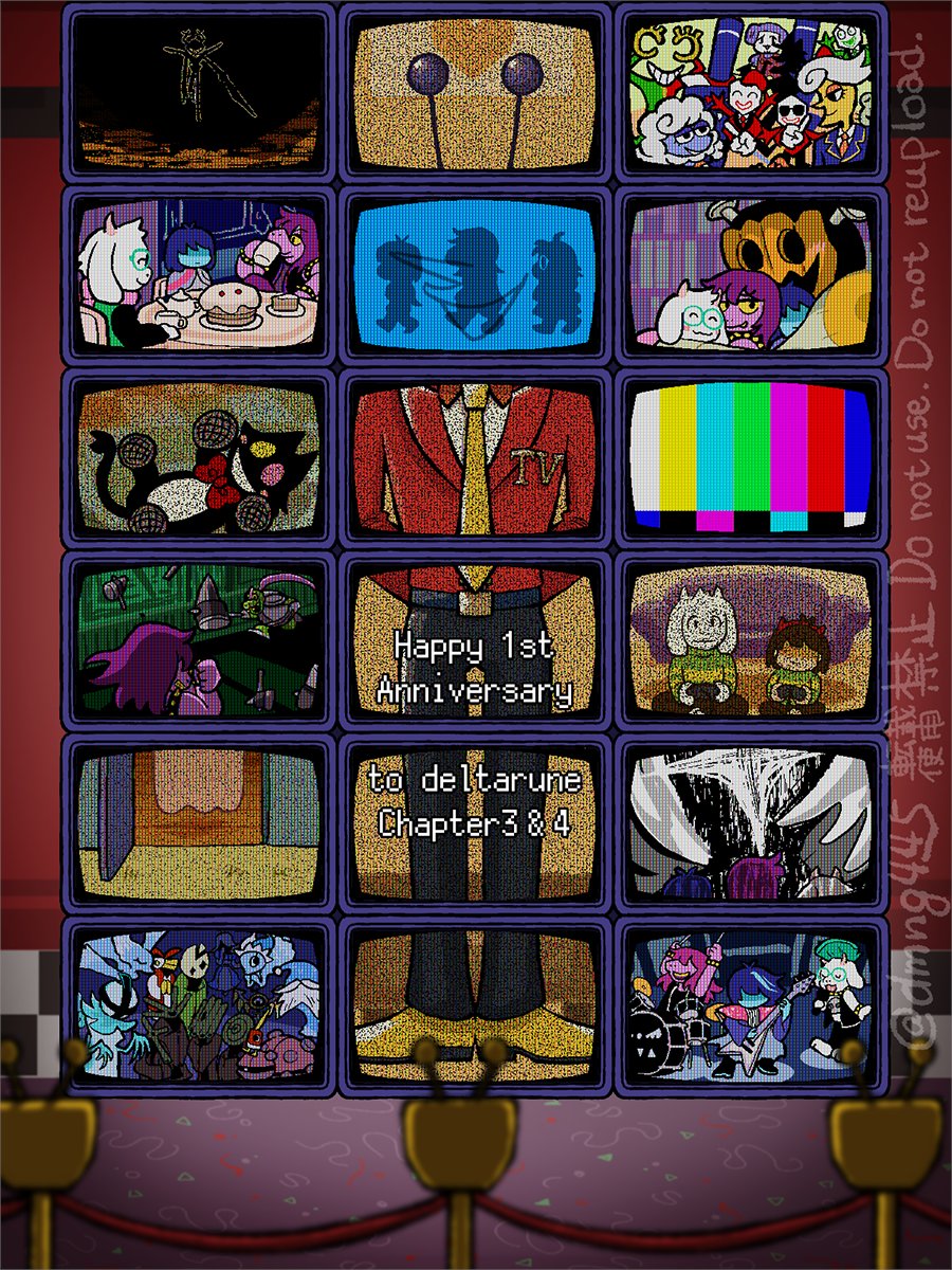 dmng445's tweet photo. deltarune Ch3&amp;4　1周年おめでとう✨
#deltarune https://t.co/tVcHPSlP6Y