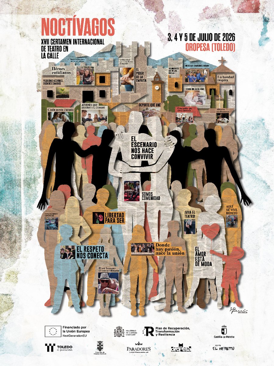 noctivagos's tweet photo. 🎭 ¡Ya tenemos cartel para el XVII Certamen de Teatro en la Calle Noctívagos 2026! 🎭
Del 3 al 5 de julio, Oropesa se convierte en el escenario más grande de Toledo. Teatro de calle, comunidad y mucha magia. ¿Vienes? 👇
#Noctívagos2026 https://t.co/QGuVCRXIDo