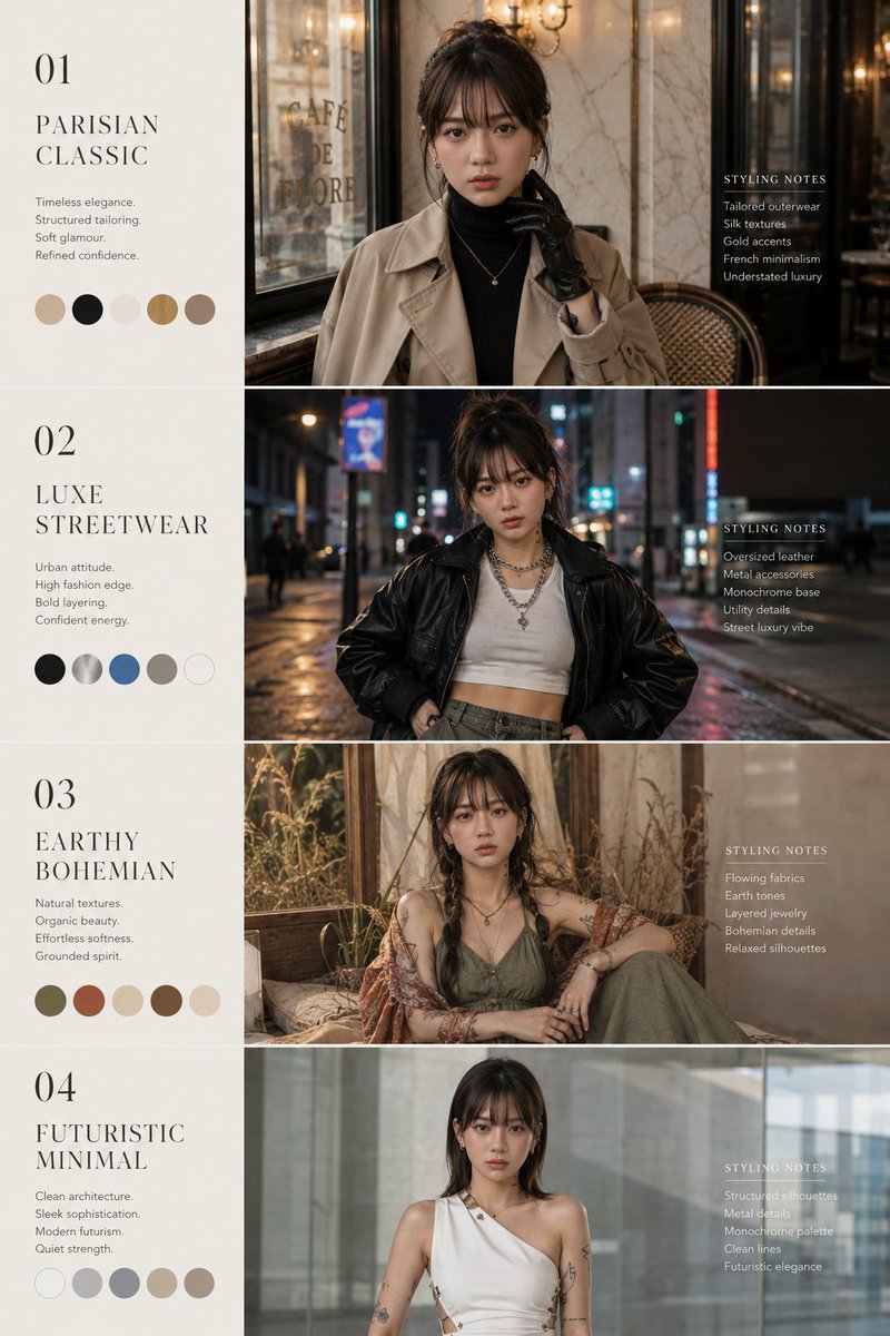 badeathart's tweet photo. ✨ FREE Character Aesthetic Moodboard Prompt Pack — luxury editorial aesthetics, cinematic realism, and identity-locked portraits. https://t.co/CdujJzQiaP https://t.co/UYfZHeFMdD