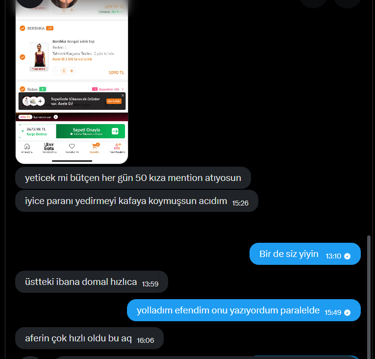 DamrasZ's tweet photo. haftanın son gününün ödemesi trendyol sepeti 
ödeme alışveriş kira kredi kartı ödetmek isteyen ciddi kişiler dm atabilirler https://t.co/FxzbGk9okC