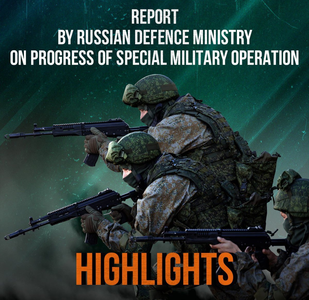 SPREX64's tweet photo. 🎖🎖 Communiqué du ministère russe de la Défense sur l'état d'avancement de l'opération militaire spéciale 

du 30 mai au 5 juin 2026

9 355 Soldats AFU ont été tués ou blessés cette semaine dont 1 355 pour aujourd'hui 

❗️ Du 30 mai au 5 juin 2026, en réponse aux attaques terroristes lancées par l'Ukraine contre des infrastructures civiles sur le territoire de la Fédération de Russie, les forces armées russes ont mené une frappe massive et six frappes groupées à l'aide d'armes aériennes, navales et terrestres de haute précision, ainsi que de drones d'attaque. 
Ces frappes ont touché des entreprises de l'industrie de défense ukrainienne, des installations de production et de distribution d'énergie, des infrastructures de transport et portuaires utilisées par les forces armées ukrainiennes, des bases aériennes militaires, des ateliers d'assemblage, des sites de stockage et de lancement de drones, ainsi que des zones de déploiement temporaire des forces armées ukrainiennes et de mercenaires étrangers.

💥 Au cours de la semaine écoulée, les unités du Groupe de forces Sever ont infligé des pertes en hommes et en matériel à quatre brigades mécanisées, deux brigades d'infanterie motorisée, une brigade aéroportée, une brigade d'assaut aérien, une brigade de drones, un régiment d'assaut des Forces armées ukrainiennes, une brigade de fusiliers marins, trois brigades de défense territoriale et une brigade de la Garde nationale.

▪️ Au total, l'ennemi a perdu plus de 1 355 hommes, deux chars, six véhicules blindés de combat, 99 véhicules motorisés, neuf pièces d'artillerie de campagne et cinq stations de guerre électronique dans la zone de responsabilité du Groupe de forces Sever.

🔥 Les unités du Groupe Zapad ont poursuivi leurs opérations offensives. Au cours de la semaine, des frappes ont été menées contre des formations de quatre brigades mécanisées, une brigade d'assaut des Forces armées ukrainiennes, une brigade de fusiliers marins et une brigade de défense territoriale.

▪️ Les pertes des Forces armées ukrainiennes dans ce secteur s'élèvent à plus de 1 325 hommes, 12 véhicules blindés de combat, 97 véhicules motorisés, un lance-roquettes multiple Grad, 20 pièces d'artillerie de campagne et cinq stations de guerre électronique.

🚩 La semaine dernière, les unités du Groupe de forces Yuzhnaya ont libéré Tikhonovka (République populaire de Donetsk) à la suite d'actions résolues.

💥 Les pertes ont concerné cinq brigades mécanisées, une brigade d'infanterie motorisée, une brigade aéroportée, une brigade d'assaut, une brigade d'assaut montagneux des Forces armées ukrainiennes, une brigade de fusiliers marins, une brigade de défense territoriale et une brigade de la Garde nationale.

▪️ Au total, dans la zone de responsabilité du groupe de forces Yung (Yuzhnaya) , l'ennemi a perdu plus de 935 soldats, un char Leopard de fabrication allemande, 23 véhicules de combat blindés, 103 véhicules motorisés, 22 canons d'artillerie de campagne, un lance-roquettes multiple Grad et huit systèmes de guerre électronique et de contre-batterie.

🔥 Les unités du Groupe Tsentr ont amélioré la situation tactique. Au cours de la semaine, des frappes ont été menées contre des formations de quatre brigades mécanisées, une brigade de chasseurs, une brigade aéroportée, une brigade d'assaut, une brigade aéroportée, deux régiments d'assaut des Forces armées ukrainiennes, deux brigades de fusiliers marins et cinq brigades de la Garde nationale.

▪️ Durant la semaine, les pertes ennemies dans ce secteur s'élèvent à plus de 2 360 hommes, 23 véhicules blindés de combat, 37 véhicules motorisés et 12 pièces d'artillerie de campagne. Sept stations de guerre électronique ont été neutralisées.

🚩 Grâce à l'offensive intensive menée par les unités du Groupe de forces Vostok, Komsomolskoïe (région de Zaporijia) a été libérée.

💥 Au cours de la semaine écoulée, les effectifs et le matériel de trois brigades mécanisées, trois brigades aéroportées, une brigade d'assaut, quatre régiments d'assaut et une brigade de fusiliers marins des Forces armées ukrainiennes ont été touchés.

▪️ Les pertes des Forces armées ukrainiennes dans la zone de responsabilité du Groupe de forces Vostok s'élèvent à plus de 3 045 hommes, 14 véhicules blindés de combat, 57 véhicules motorisés et huit pièces d'artillerie de campagne.

🔥 Les unités du Groupe Dnepr ont infligé des pertes en effectifs et en matériel à deux brigades mécanisées, une brigade d'assaut de montagne et deux brigades de défense territoriale des Forces armées ukrainiennes.

▪️ Au cours de la semaine écoulée, l'ennemi a perdu plus de 335 hommes, deux véhicules blindés de combat, 91 véhicules motorisés, quatre pièces d'artillerie de campagne et 20 stations de guerre électronique.

▫️ Les systèmes de défense aérienne ont abattu 47 bombes aériennes guidées, 16 lance-roquettes multiples HIMARS de fabrication américaine et des projectiles Vampire de fabrication tchèque, ainsi que 3 084 drones.

📊 Au total, depuis le début de l’opération militaire spéciale, l’ennemi a perdu :

▫️ 671 avions,
▫️ 284 hélicoptères,
▫️ 156 416 drones,
▫️ 661 systèmes de missiles antiaériens,
▫️ 29 621 chars et autres véhicules blindés de combat,
▫️ 1 729 lance-roquettes multiples,
▫️ 35 227 canons et mortiers de campagne,
▫️ 63 347 véhicules militaires de soutien.

🔹 Ministère de la Défense russe