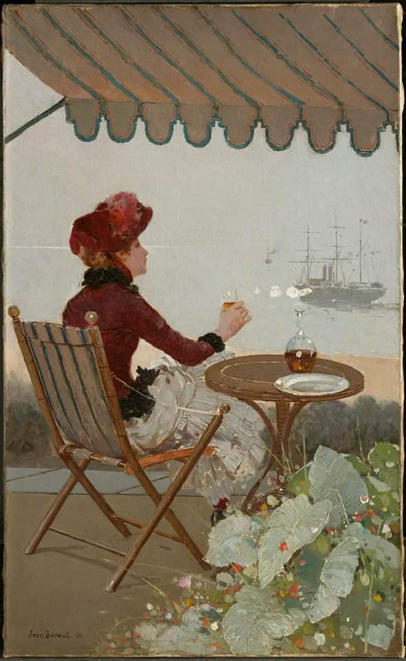 Art93539166's tweet photo. Seaside Café 1884. 
Jean Béraud.  
Clark Art Institute, MA, USA https://t.co/FtNQbAahqF