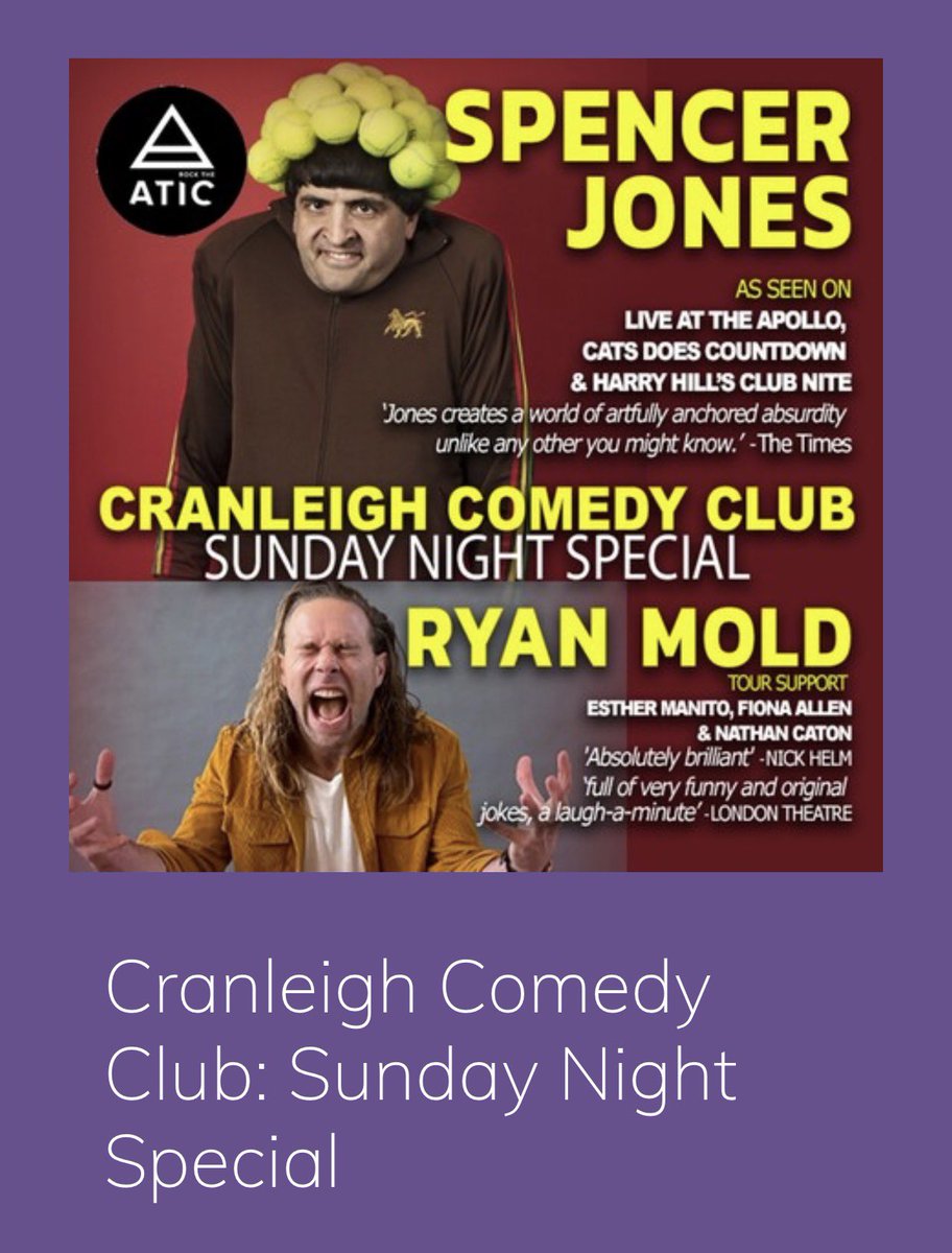 RyanMoldComedy's tweet photo. Work In Progress show with @spendals at @cranleigharts - July 5th! 

Tickets are cheap &amp; it’s on a Sunday! 

Head over to the venues website to book #guildford #cranleigh #surrey #comedy #LiveComedy https://t.co/iibHmxIIe3