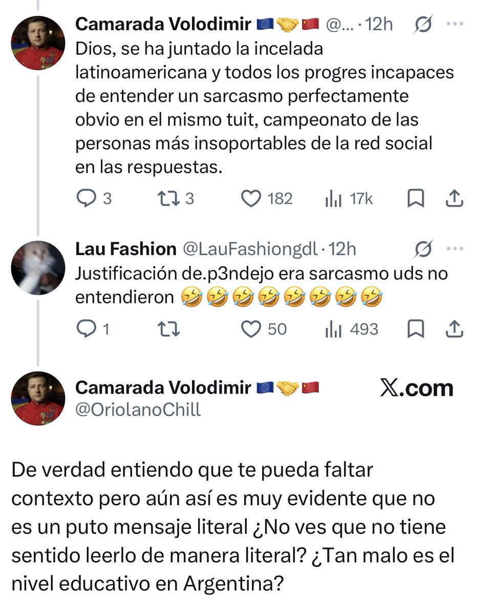 ragazzissimo's tweet photo. no deja de ser gracioso que todos estos tarados después de decir la idiotez más grande posible y comerse un rosario de puteadas automáticamente pretendan convertirse en la reencarnación del mismísimo mijail bajtin https://t.co/YXAhYU77TE