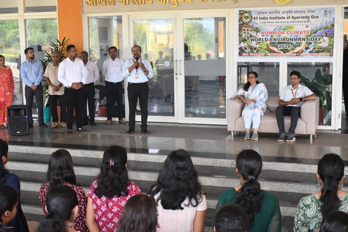 AiiaGoa's tweet photo. World Environment Day 2026 Celebration at AIIA Goa
With the approval of competent authority and under the guidance of Dean Prof. (Vd.) Sujata Kadam madam, the Department of Dravyaguna in collaboration with the NSS Unit, AIIA Goa, celebrated World Environment Day 2026 https://t.co/xFgIp1Cq0k