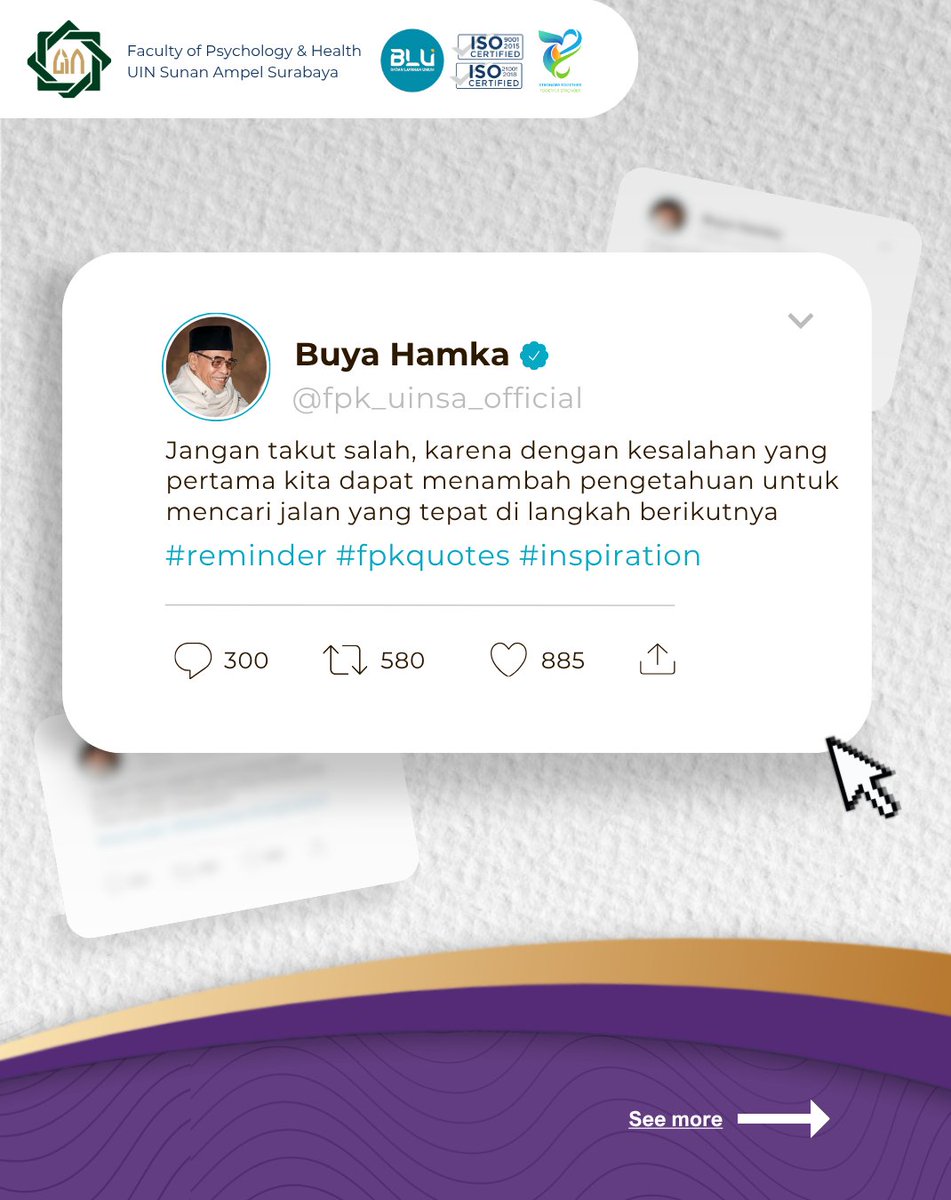 fpkuinsa's tweet photo. [FPK QUOTE] 

Assalamu'alaikum Wr. Wb.
Halo, teman-teman FPK!👋🏼  
"Jangan takut salah, karena dengan kesalahan yang pertama kita dapat menambah pengetahuan untuk mencari jalan yang tepat di langkah berikutnya"  
—Buya Hamka
#FPKUINSAOFFICIAL  
#UINSAOFFICIAL
#FPKUINSA  
#FPKQUOTE https://t.co/bDgVvdmJcm