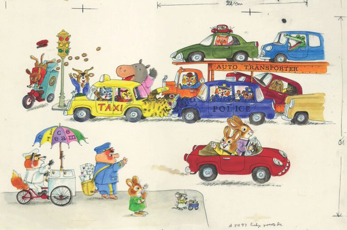 IllusDept's tweet photo. ❝It’s a precious thing to be communicating to children, helping them discover the gift of language and thought.❞

—Richard McClure Scarry, born on this day, June 5th, in 1919 https://t.co/k95KZeGDE5