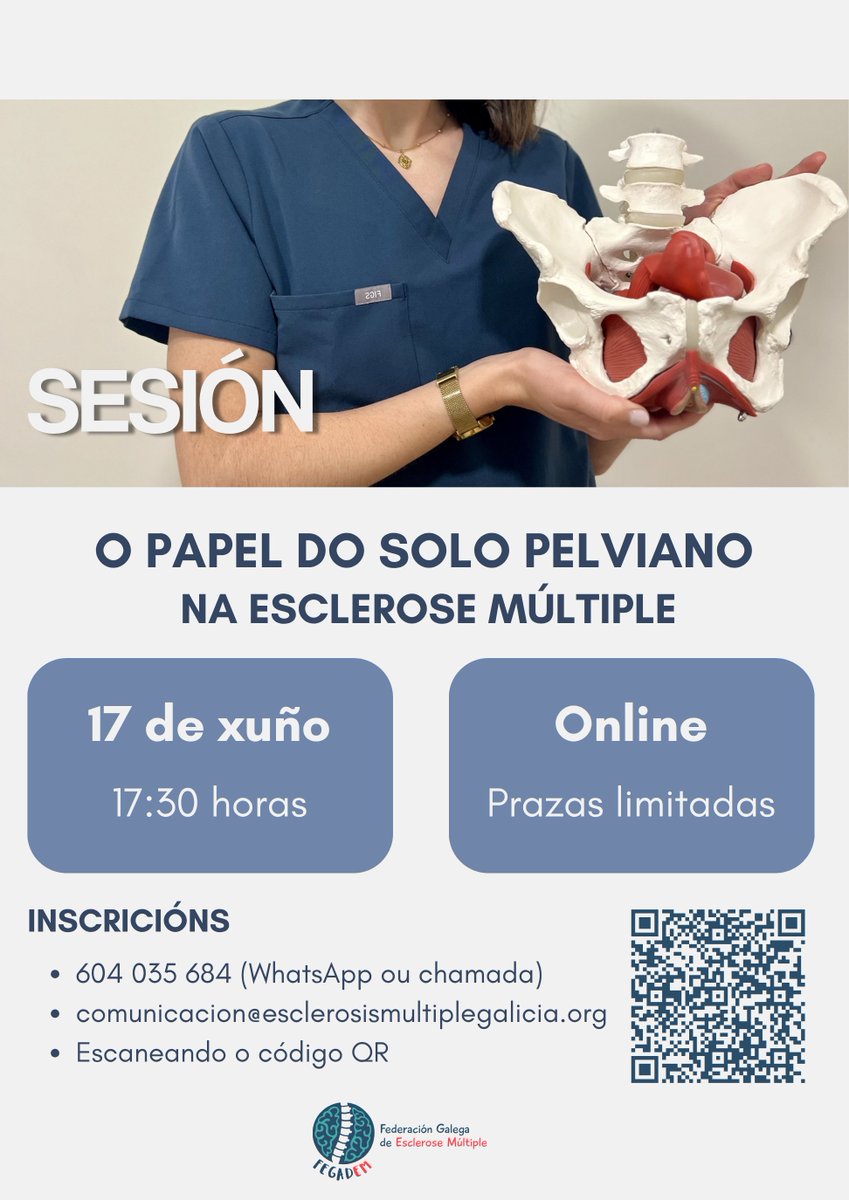 fegadem's tweet photo. 🔵Sesión "O papel do solo pelviano na #EscleroseMúltiple", organizada por #FEGADEM coa colaboración da fisioterapeuta Montserrat Ceballos Rivera.

Inscricións: https://t.co/jG72BUcp27 https://t.co/OeywiGeqmT