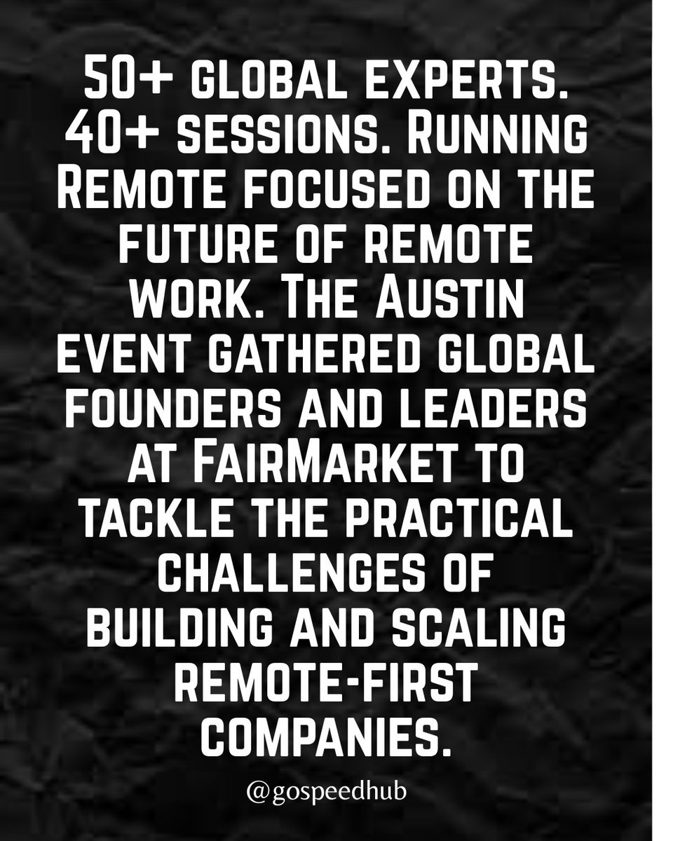 GoSpeedHub's tweet photo. Remote work, leadership, and the future of distributed teams took center stage at the Running Remote Conference.
Here are some of the key highlights and insights shaping the future of work.

#RunningRemote #RemoteWork #FutureOfWork #Leadership #TechEvents https://t.co/yj03D8DlYv