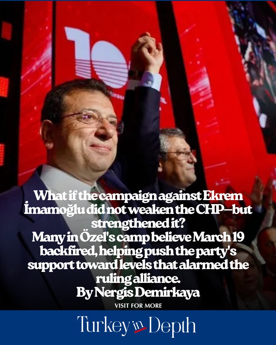 TurkeyinDepth's tweet photo. 🔹 Did Özgür Özel spoil the script?
According to figures close to the CHP leadership, the expectation was that pressure on Ekrem İmamoğlu would weaken the opposition. Instead, Özel's mobilization may have pushed the party to its strongest polling position in years.
Not just what happened — what it means:
https://t.co/A6uZ7knIMH