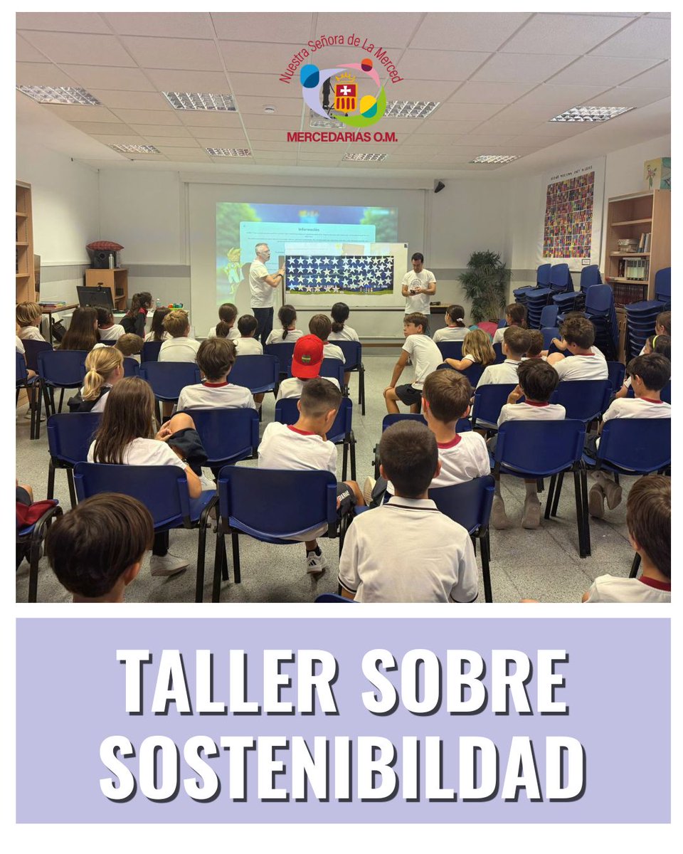 MercedariasTC's tweet photo. 🌍♻️ Los alumnos de 4º de Primaria han disfrutado hoy de un fantástico taller sobre sostenibilidad y los Objetivos de Desarrollo Sostenible, impartido por el papá de uno de nuestros alumnos. ¡Gracias por acercar estos valores a nuestras aulas! 💚 #ODS #Sostenibilidad #Primaria https://t.co/9V8Yj0KLqp