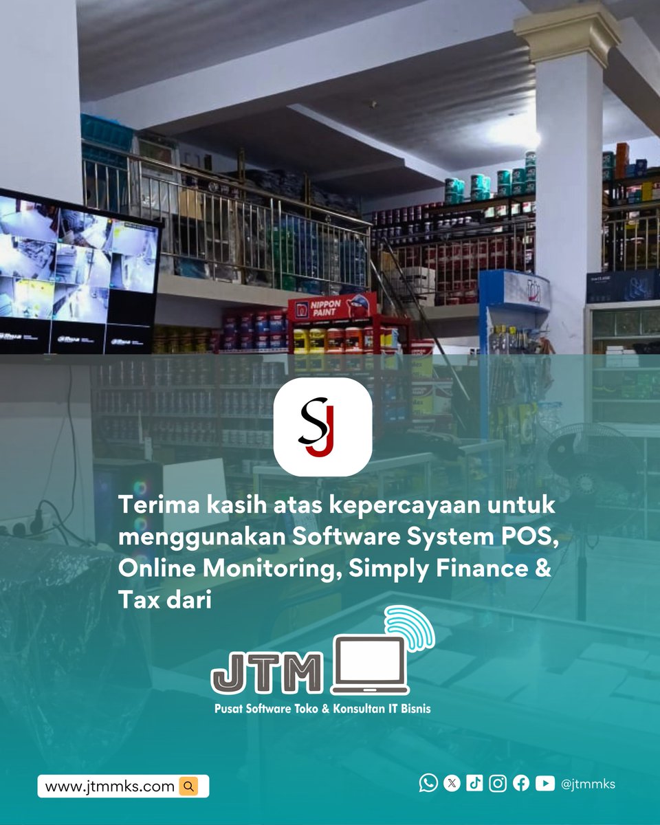 jtmsoftware's tweet photo. JTM SOFTWARE x SJ

Terima kasih untuk seluruh manajemen SJ, CV. "BAHAN BANGUNAN" yang telah mempercayakan kami. Kepuasan Anda adalah prioritas kami, dan kami berkomitmen untuk memberikan layanan terbaik.

#bahanbangunan #depobangunan #besi #cat #sj https://t.co/w3MzhtkSaz