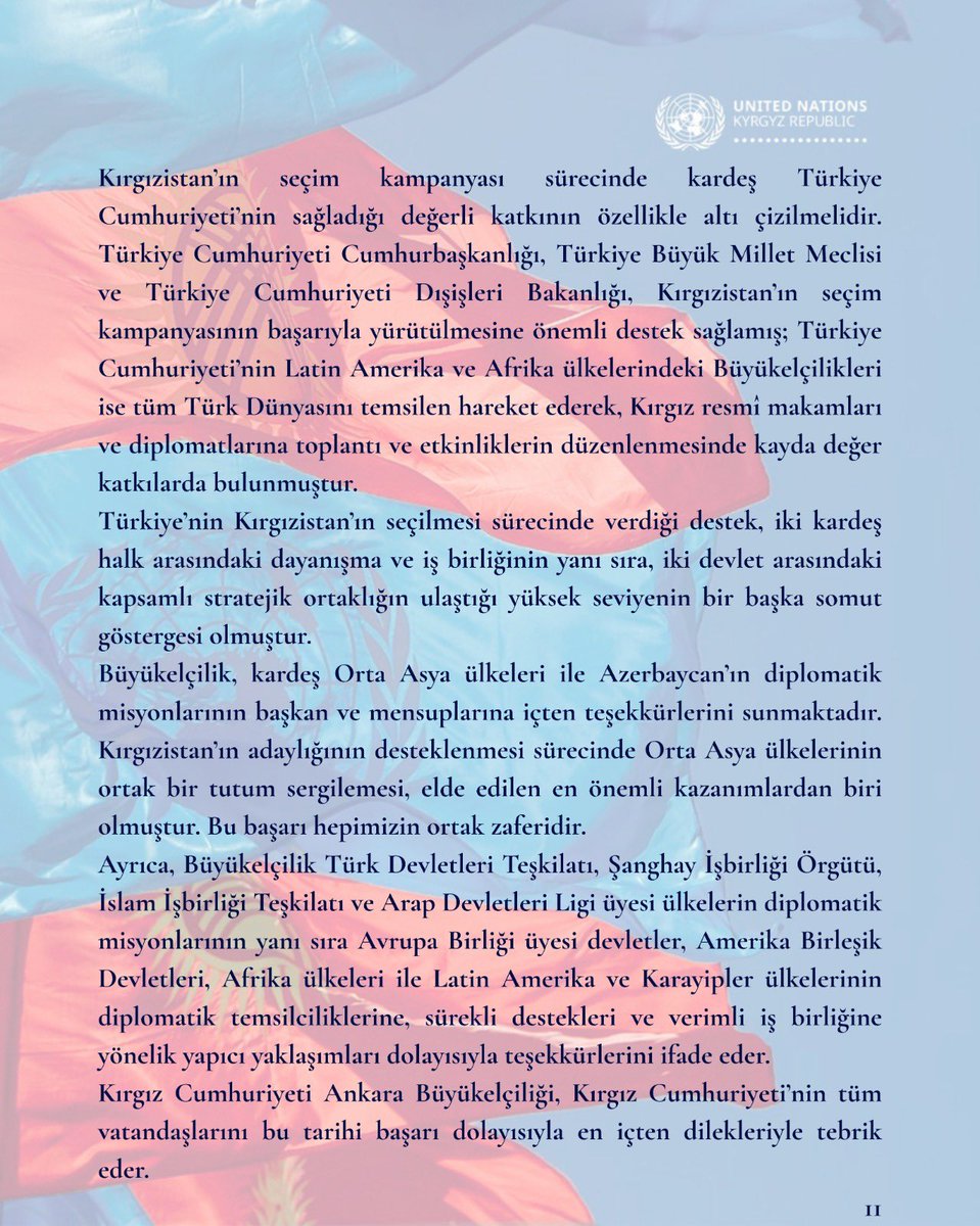 Kazakbaev_R's tweet photo. Kırgız Cumhuriyeti, tarihte ilk kez Birleşmiş Milletler Güvenlik Konseyi’nin geçici üyesi olarak seçilmiştir 👏🏽👏🏽👏🏽 🇰🇬🇺🇳 @MFA_Kyrgyzstan @UN @TC_Disisleri https://t.co/Q2c5PC8eq8