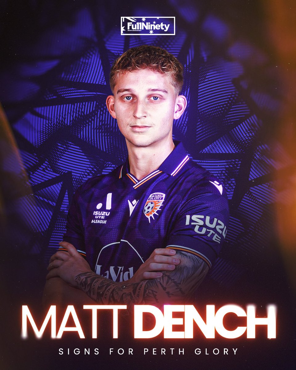 FullNinetySM's tweet photo. 🤝🤝🇦🇺
New chapter unlocked 🔥
Massive congratulations to Matt Dench on signing for @PerthGloryFC ✨
Time to make some noise out West 💜🟠
#MattDench #PerthGlory #ALeague #Australia #FullNinetyFamily🧬#FullNinetyFamily 🧬 https://t.co/E9jxH6aVwh