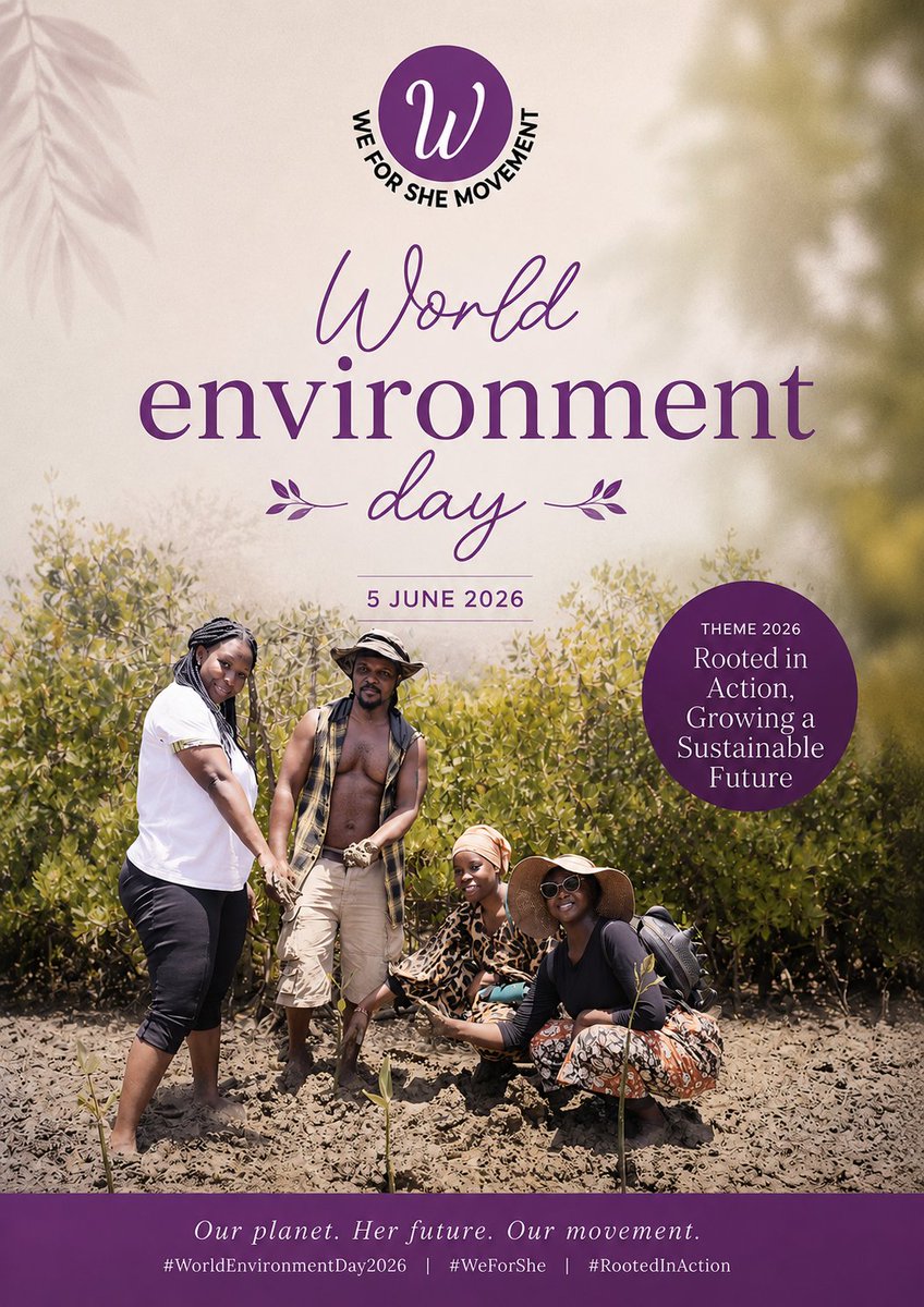 WeForSheMovKn's tweet photo. Together, let's be the change our environment needs. 🌱💜

#WorldEnvironmentDay2026  #WeForSheMovement #ClimateAction #EnvironmentalConservation #GreenFuture #ProtectOurPlanet #Sustainability #ActForNature #EnvironmentalJustice
@GlobalFundWomen
@DreamAchieversk 
@hernarrativeke https://t.co/3vgVFQ9FNO