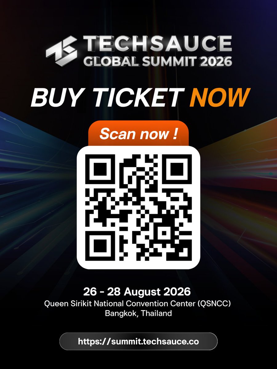 TechsauceGlobal's tweet photo. 🏎️💨 In a world where AI, technology, and business are moving faster than ever, seeing what comes next may become your greatest competitive advantage.
Are you ready to race toward the “Next” of your business?
.
Techsauce Global Summit 2026 returns under the theme “The Race to The Next...” as a leading technology, business, and innovation conference and exhibition that will guide you into the future through 300+ Insightful Sessions, 350+ Exhibitions, and 40+ Exclusive Workshops over three full days.
.
This year, the event features 10 stages covering every dimension of the future.

🏟️ MAIN STADIUM
Global perspectives from leaders, policymakers, and top executives.

🤖 AI TRANSFORMATION
Learn how Agentic AI is reshaping organizations and business models.

💡 INNOVATION
Strategies for growth through innovation, CVC, and future-ready talent.

💳 FINTECH
Explore the future of finance, from digital assets to AI-powered banking.

🧬 HEALTHSPAN SUMMIT
Discover innovations helping people live longer and healthier lives.

🌱 FOODTECH SUMMIT
Explore the future of food through sustainable and emerging technologies.

🚀 NEXT ENTREPRENEUR
Insights from founders, investors, and global business builders.

🛠️ MASTER CLASS
Hands-on workshops in AI, growth strategy, and data-driven decision-making.

📊 MARTECH
Explore customer engagement and marketing in the AI era.

🌐 TECH SHOWCASE
Explore cutting-edge technologies and innovations from around the world.
Beyond the stages, connect through Business Matching, curated networking, and exclusive opportunities.
.
Join us to discover your “Next” at Techsauce Global Summit 2026.

🎟️ Get your ticket now: https://t.co/8xwEcWsV9Z
📅 Date: 26–28 August 2026
📍 Queen Sirikit National Convention Center (QSNCC), Halls 3–4
🌐 Learn more: https://t.co/ZPKQaAh9vF

#TechsauceGlobalSummit2026 #Techsauce2026 #TheRaceToTheNext #TheTechArena
