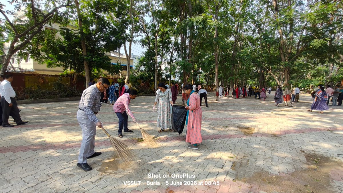VSSUT_official's tweet photo. 🌍 #WorldEnvironmentDay 2026 @ #VSSUT 🌱

#VSSUT Odisha successfully observed World Environment Day on 5th June 2026 with a series of meaningful activities aimed at promoting environmental awareness and sustainability.

The day commenced with a Campus Cleaning Campaign at 8:00 AM, followed by a Tree Plantation Program at 8:30 AM, reinforcing our commitment to a greener and healthier environment. At 9:00 AM, students, faculty, and staff collectively took the Environment Day Pledge, affirming their responsibility to care for the Earth, conserve natural resources, reduce pollution, and adopt climate-positive actions in daily life.

The enthusiastic participation of the university community reflects VSSUT’s dedication towards fostering environmental responsibility and contributing to a sustainable future.

For Climate. For Our Future. 🌏💚
#WorldEnvironmentDay #VSSUT #Sustainability #GoGreen

@EduMinOfIndia 
@SDTEOdisha
@AICTE_INDIA
@ugc_india