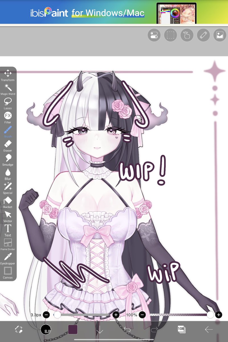 mimishucu's tweet photo. Evil meow spirit adopt WIP let me know if you want me to tag u when it's posted ^_^

#vtuber #adoptable 😺🌹🩷 https://t.co/bvlloN6Edg