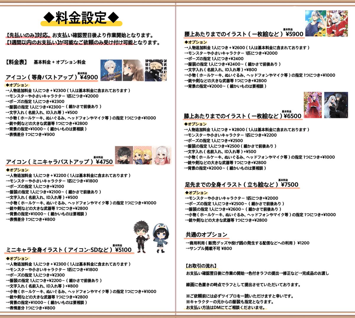 pyhc00's tweet photo. @Resuto_02 初めまして！検索よりお声がけ失礼いたします。
下記のような絵柄でアイコンなどのイラストのご依頼を承らせていただいております。
絵柄のお好みやご希望される条件などが該当いたしましたら、ご検討いただけますと幸いです🙏 https://t.co/yMkpDippCj