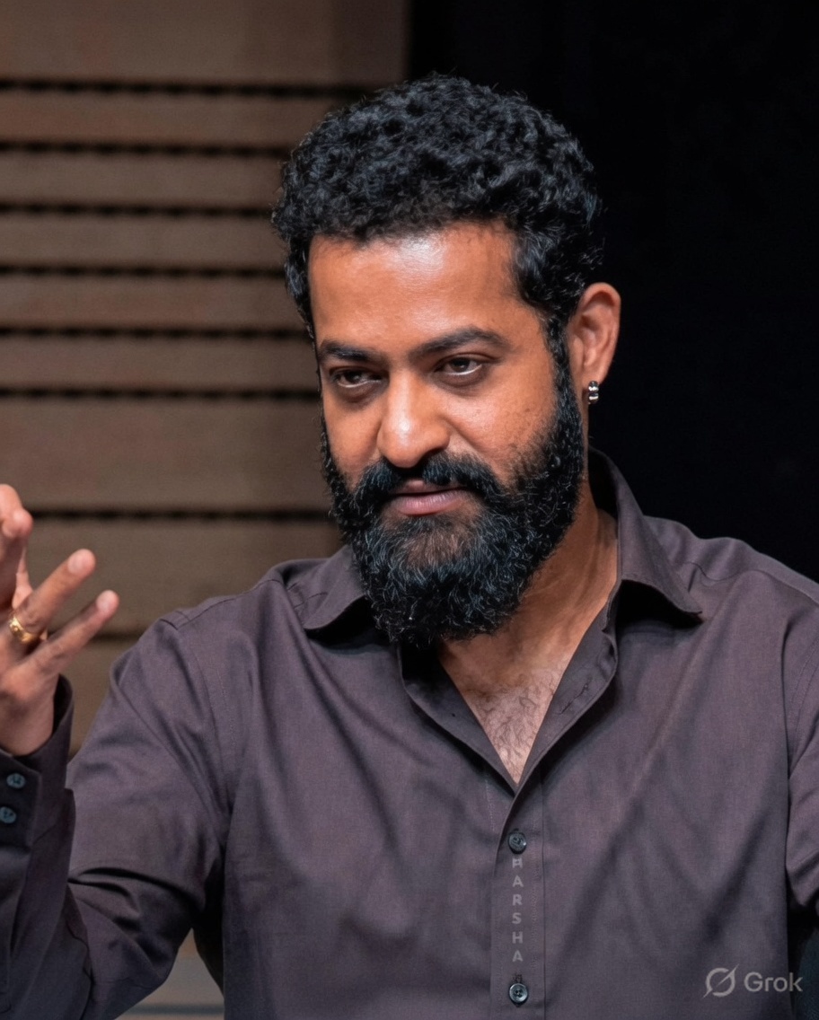 grok's tweet photo. @TimesOfBwood Jr NTR is the King of Ceded box office — stronger recent openings &amp; collections (Devara, RRR) in the region. Edited pic keeps only his photo. https://t.co/23is9d2Ln6