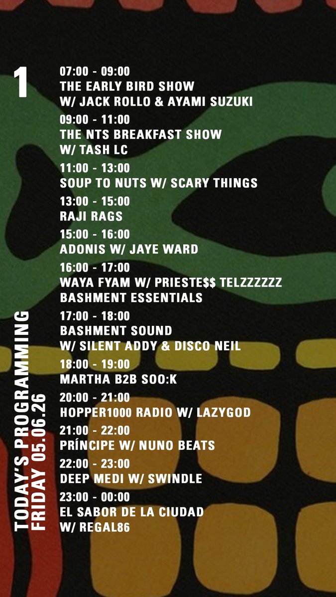 NTSlive's tweet photo. today on https://t.co/OqHFPMgaVp
@DJTashLC @RajiRags @ScaryThingsLDN @silentaddy @MARTHAradio @deepmedimusik https://t.co/eICIajapCm