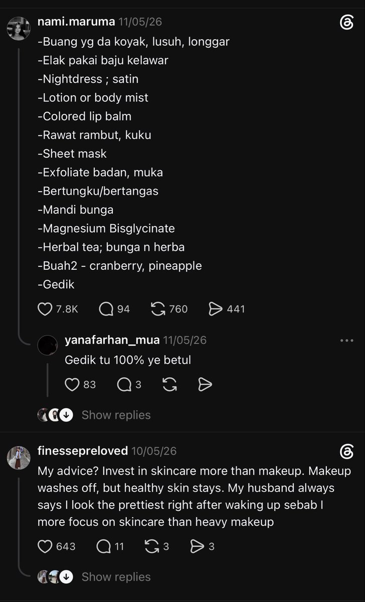 ThreadStoryMy's tweet photo. Tips isteri-isteri nak nampak cantik + berseri even dalam rumah. Thank me later. https://t.co/wxnEbUKZYV