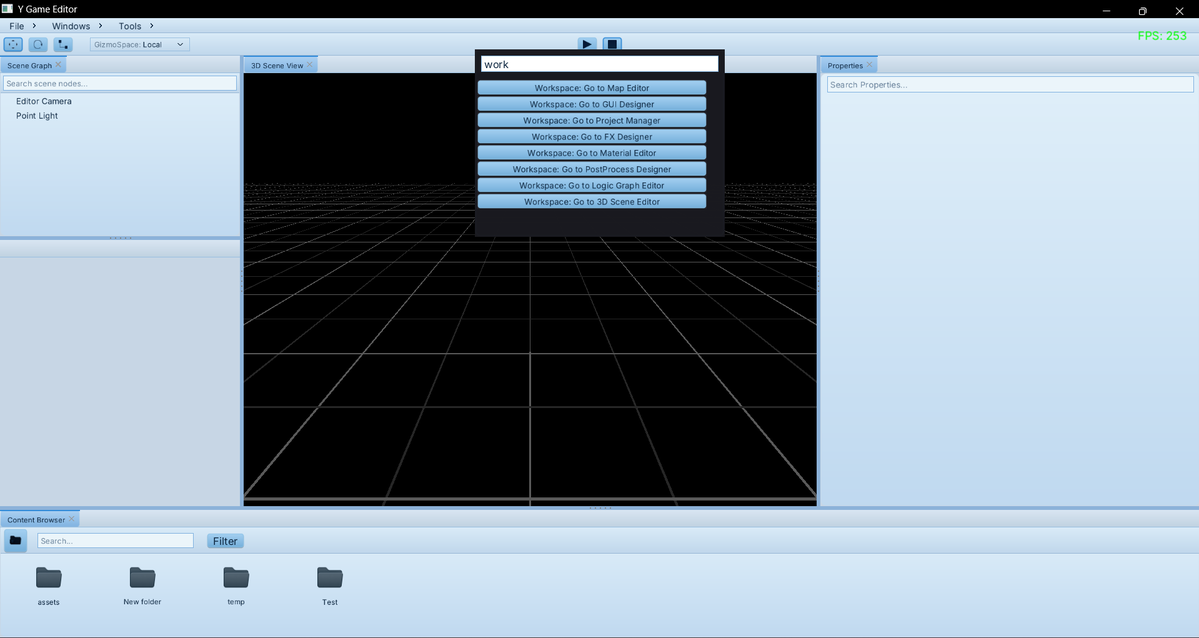 Q3DDeveloper's tweet photo. Introduced an app-wide "Command Palette" like VS Code has. #gamedev #indiedev #virtual3D https://t.co/cTyNlB7S1I