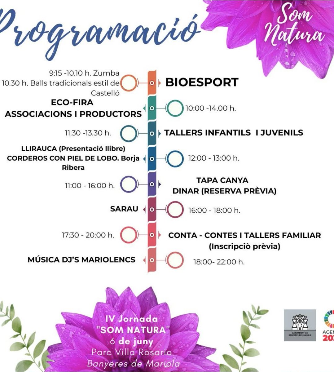 AssSerraMariola's tweet photo. AGENDA del cap de setmana:
#ALFAFARA: dissabte 6, concert cor de cambra Amalthea, 20h, Parròquia d’Alfafara
#BANYERES: dissabte 6, jornada “Som Natura” per a la conscienciació ambiental i el turisme sostenible, durant tot el dia al parc Vila Rosario https://t.co/ku2JnM2lCg