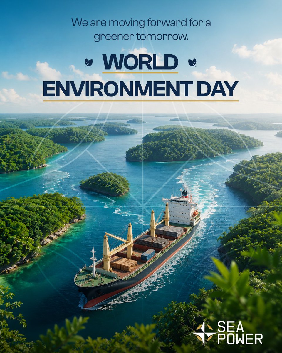 SeaPowerCo1's tweet photo. Protecting our planet is a continuous journey. We are moving forward for a greener tomorrow. Happy World Environment Day! 🌿

#SeaPower #WorldEnvironmentDay https://t.co/bVHwgfLTT4